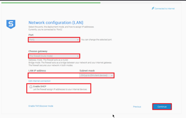 Network configuration [LAN]画面