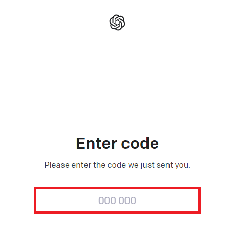 Enter code画面