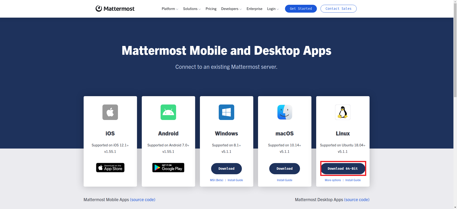 Mattermost Mobile and Desktop Apps画面
