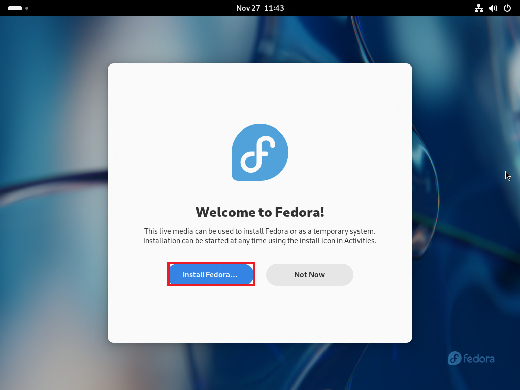 Welcome to Fedora!