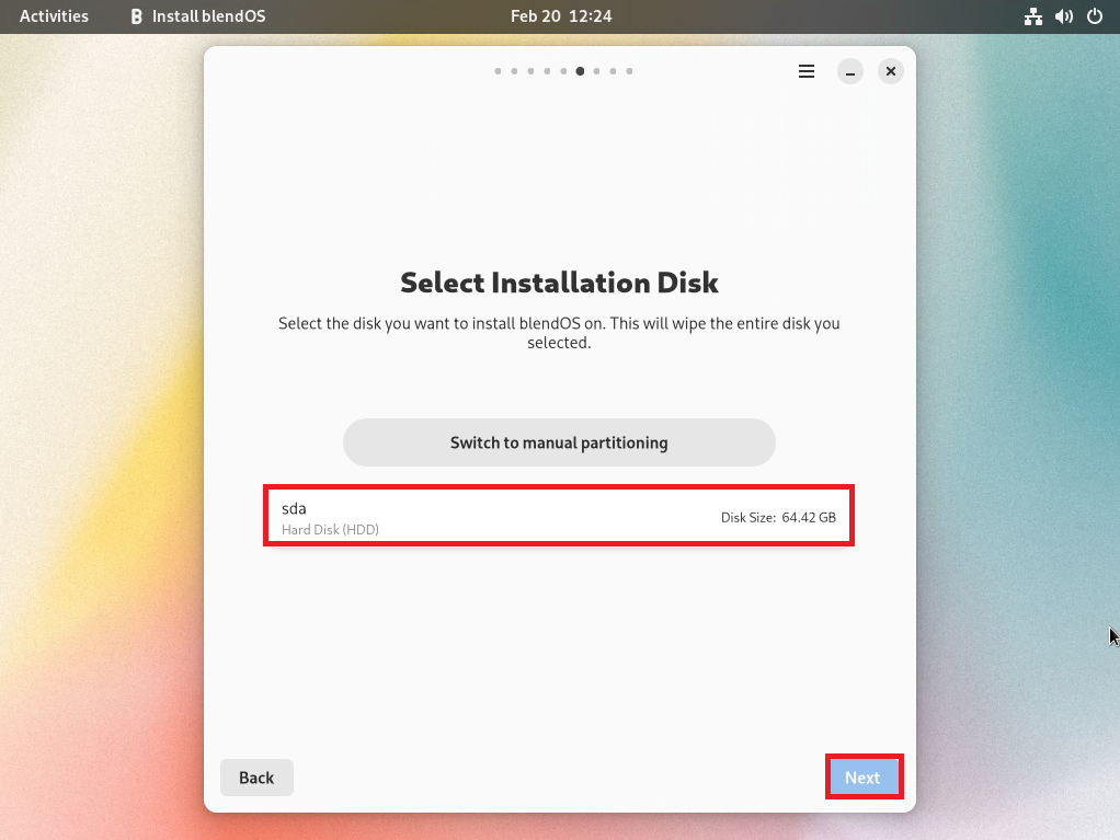 Select Installation Disk