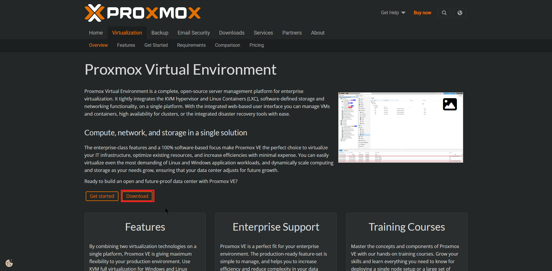 Proxmox VEページ